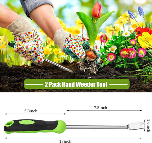Hand Weeder Tool Garden Weeding Tool Gardening Weeder Tool with Ergonomic Handle, Stainless Steel Garden Lawn Farmland Transplant Gardening Plant ...