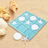 Sumind Tic Tac Toe Game Beach House Decor Wood Coastal Decor Board Game Beach House Present Multilayer Board for Home Beach Starfish Decor(Blue)...