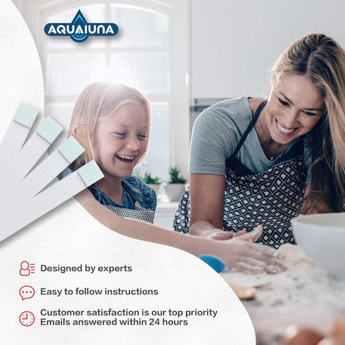 Aqualuna Water Hardness Test Kit - Fast and Accurate Testing for Dishwasher, Drinking Water, Pool and Aquarium - 100 Strips Hard Water Test Kit at...