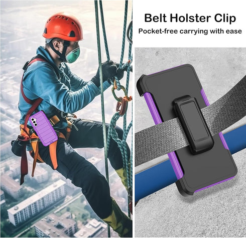 for Samsung Galaxy S24 Plus Case with Belt Clip Holster & Kickstand,Built-in Screen Protector,Heavy Duty Shockproof Drop Protection Military Grade...