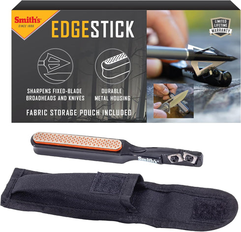 Smith’s 50047 Edgesport Stick Knife & Broadhead Sharpener – Portable Sharpener – Hunting & Archery Tool Sharpener – Carrying Pouch – Carbide & Dia...