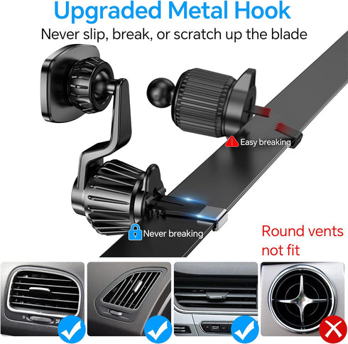 ?2-PACK? Magnetic Phone holder for Car Vent,?Upgraded Clip?car vent magnetic phone mount, ?Strong Magnet ?? 360° Rotation ?Magnetic Air Vent Phone...