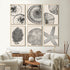 WYHLMTQ 6Pcs Boho Beach Coastal Posters Canvas Wall Art Modern Abstract Painting Shell Pictures Prints Wall Decor Beach Gallery Artwork for Beach ...
