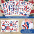 138Pcs Patriotic Window Clings 4th of July Gnome American Flag Firework Window Decals Red Blue Star Stripe Double-Sided Prints PVC Stickers for In...
