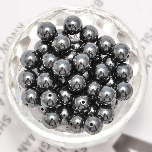 NCB 200pcs 4mm Black Hematite Loose Beads for Jewelry Making, Natural Semi Precious Beads Round Smooth Gemstones Spacer Beads Charms for Necklaces...