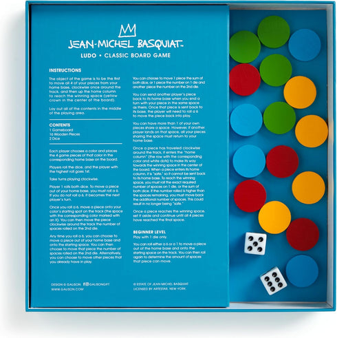Galison Basquiat Ludo – Jean-Michel Basquiat Art Inspired Classic Ludo Board Game, 2-4 Players...