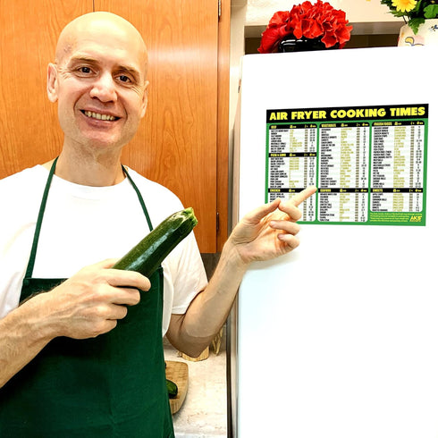 Air Fryer Cooking Times Magnetic Cheat Sheet - Extra Large Easy to Read 11” x 8.5” Airfryer Kitchen Accessory - Quick Reference Guide Magnet for O...
