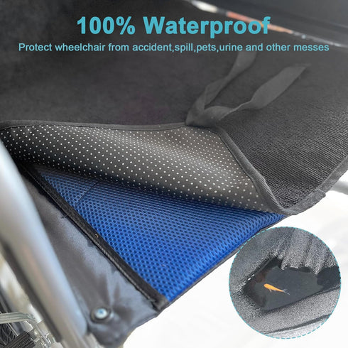 Waterproof Wheelchair Pad,Reusable Incontience Underpad Fastened to Wheelchair for Adults and Kids...