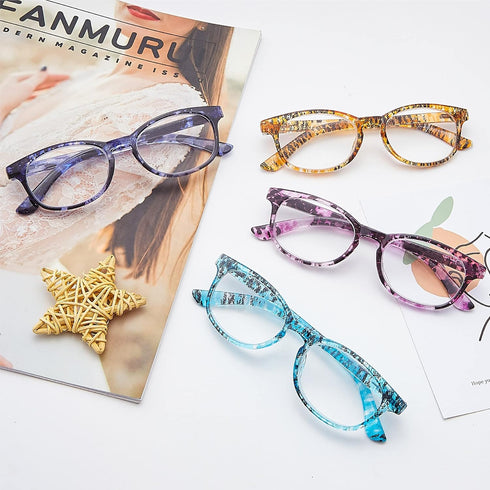 EYEGUARD Reading Glasses 4 Pack Quality Fashion colorful Readers for women...