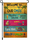 Welcome To Our Oasis Garden Flag, 12.5x18" Party Decorations, Summer Decor, Outdoor Beach Bar Pub Porch Patio Deck Backyard Poolside Decor Outside...