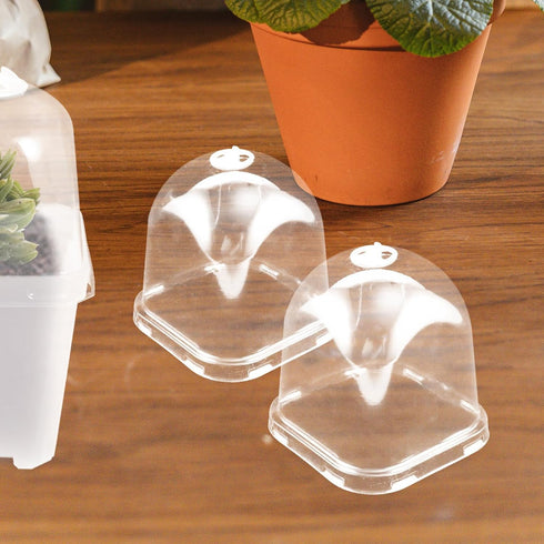 DOITOOL 10pcs Flower Pot Seedling Cover Mini Greenhouse Cover Plant Protect Cover Gardening Tool Plant Cover Cloche Plastic Cover Plant Nursery Ho...