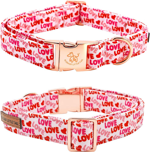 Elegant little tail Valentine's Day Dog Collar, Valentine's Day Dog Collar Pet Collar, Pink Heart Dog Collar Cute Girl or Boy Dog Collar Puppy Pet...