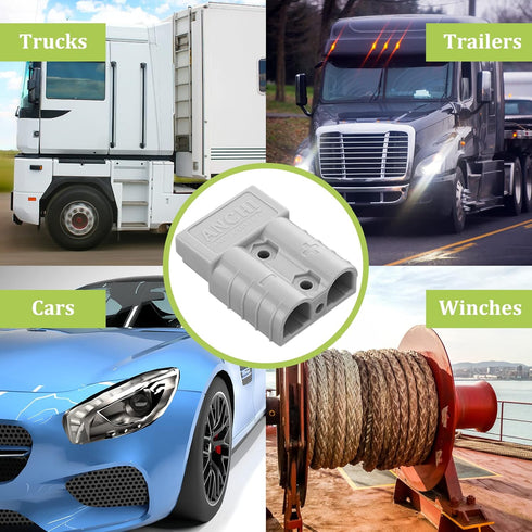 8 Pcs 10-12 Gauge Battery Quick Connector 50 Amp Battery Quick Connect Disconnect with 10/12 AWG, Wire Harness Plug Kit Cables Connect Disconnect ...