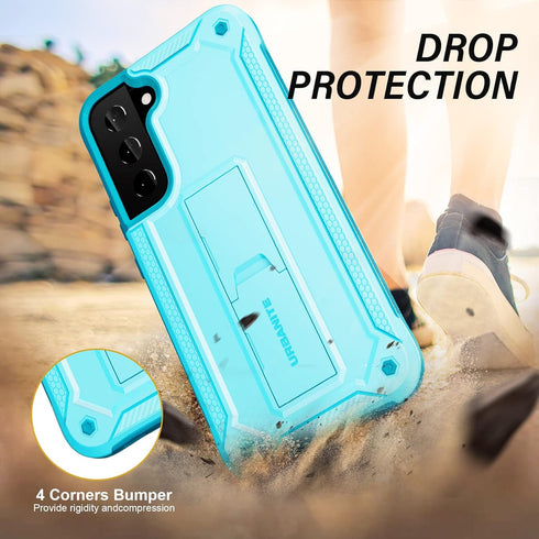 URBANITE for Samsung Galaxy S22 Plus 5G Case, Military Grade Dual Layer Shockproof Protective Cover Case with Screen Protector and Kickstand (Sky ...