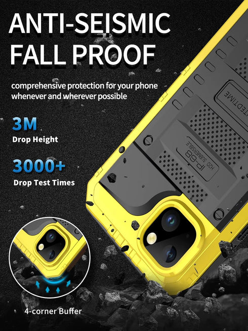 Unitedtime for iPhone 14 Plus Case Waterproof with Built-in Screen Protector Full Body Rugged Hard Silicone, Military Grade Shockproof Dustproof P...