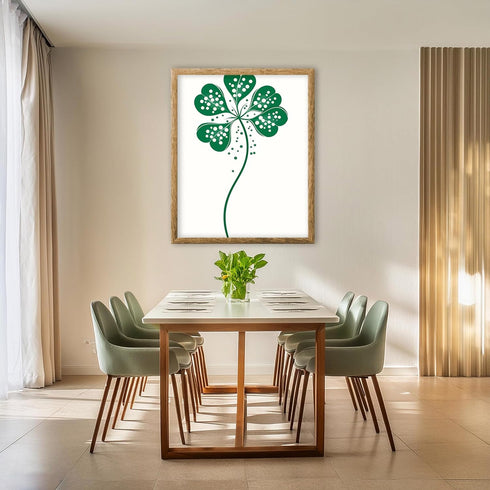 Posterizer 1 pcs-minimalist four-leaf clover sweet design poster 2-Floral & Botanical Art- Gift for Men Women Entrepreneur Teens -Chic Home Decor-...