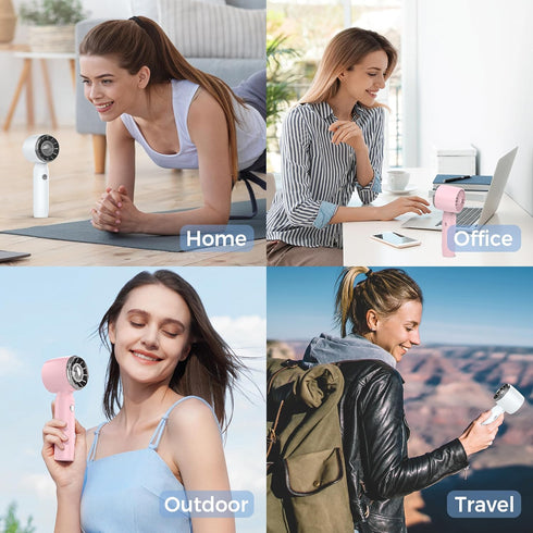 COMLIFE Handheld Mini Fan, 2 PACK Portable Turbo Fan, Recharged Battery Operated Personal Small Pocket Fan with 3 Speed for Women Men Girls Kids I...