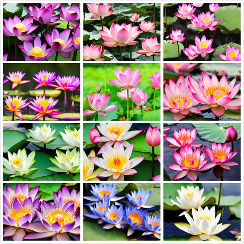 30 Mixed Miniature Water Lily & Lotus Seeds Vibrant Blooms for Bowls & Ponds Non-GMO, Indoor/Outdoor Water Garden in a Bowl or Pond...