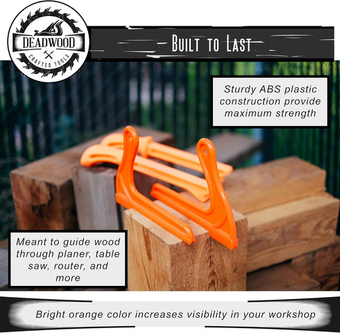 DCT 4 Pack Safety Push Sticks – Straight Table Saw Push Blocks and V Style Push Sticks Wood Working Push Stick Set...