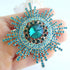 Sindary Wedding 3.15" Sunflower Brooch Pin Pendant Rhinestone Crystal BZ6014...