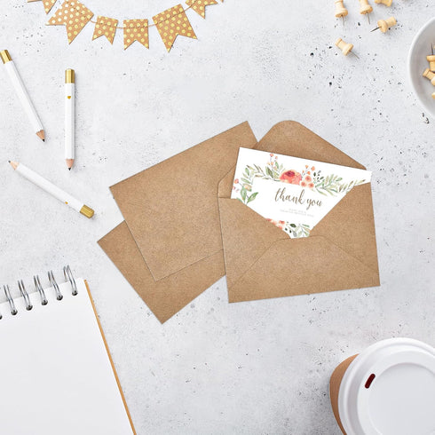 ACSTEP 100PACK Brown Kraft Gift Card Envelopes Credit Card Size Mini Envelopes Tiny Pocket Envelopes For Business Card, Small Note Cards 4X2.75 In...