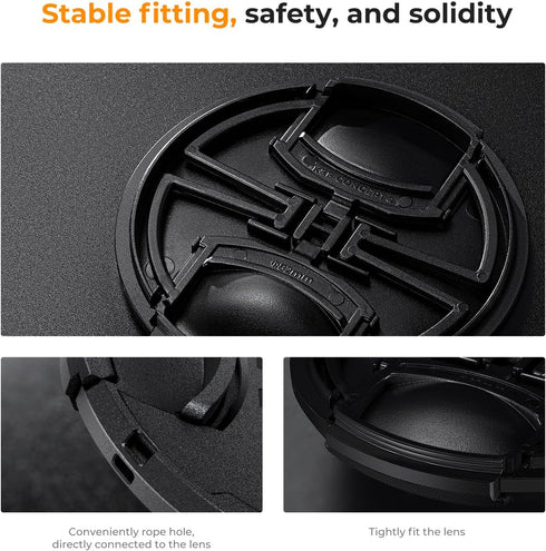 K&F Concept 67mm Lens Cap Cover, 4-in-1 Center Pinch Lens Cover + Anti-Loss Keeper Leash + Microfiber Cleaning Cloth Kits Compatible with Nikon, C...