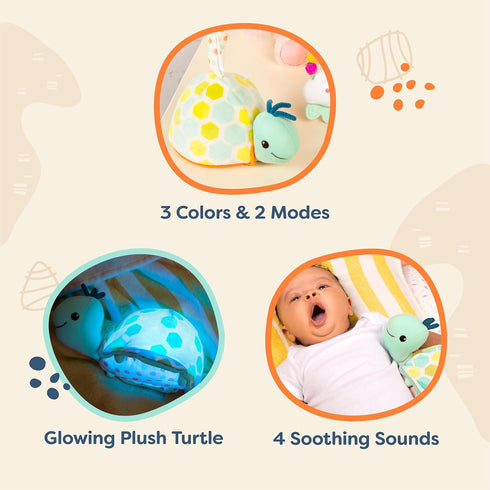 B. toys- B. baby- Baby Glowable Soothing Plush Turtle with Lights & Sounds- Glow Zzzs Turtle Shellé0 Months +...
