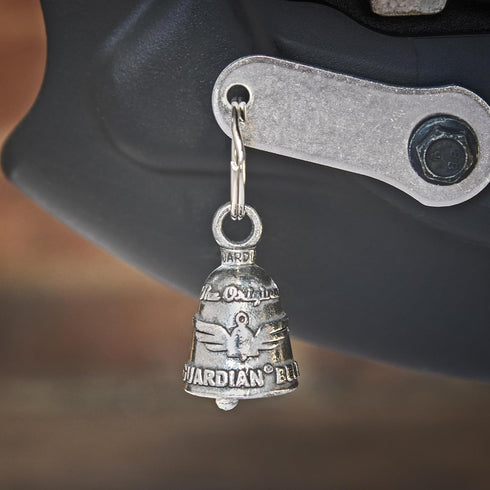 Guardian Bell Good Luck Bell w/Keyring & Black Velvet Gift Bag | Motorcycle Bell | Lead-Free Pewter | Good Luck Gift to Friends & Family | Bike Be...