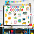 JUNEBRUSHS 56Pcs Classroom Bulletin Board Decorations Set, BACK to SCHOOL Cutouts with Border Trims for School Classroom Door Home Wall Decoration...