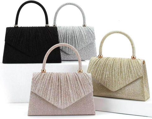 Women's Evening Handbags, Elegant Pleated Clutch Purse for Formal Prom Tea Party Wedding guest Cocktail Night Date...
