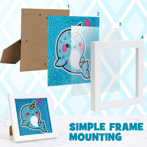 TOY Life 5D Diamond Arts Kits for Kids with Wooden Frame Diamond Arts and Crafts for Kids Ages 6 8 10 12 Gem Art Painting Kit Whale Diamond Dots P...
