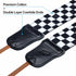 Padwa Lifestyle Black and White Plaid Camera Strap - 2" Wide Double Layer Cowhide Head,Cotton Camera Shoulder Straps,Grid Pattern Adjustable Camer...