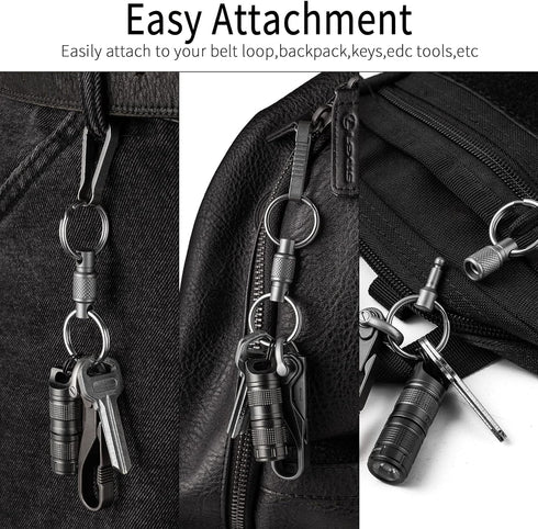 FEGVE Titanium Quick Release Swivel Keychain, Pull Apart Detachable Keychain Key Clip Hook with 4 Key Rings...
