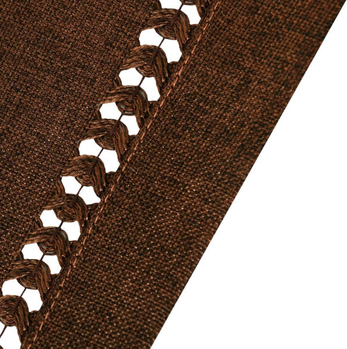 Grelucgo Small Short Hemstitch Chocolate Brown Table Runner, Dresser Scarf, Solid Color (14 x 48 inch)...