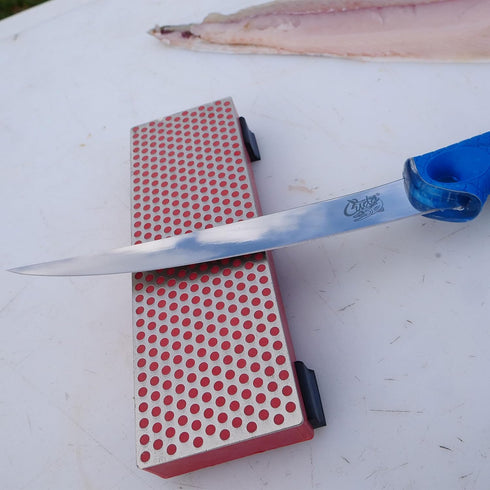 CUDA 6" Curved Boning 18833 Titanium Bonded Corrosion Resistant Stainless Steel Blade Fish Knife with Precision Ground Edge & Non-Slip Grip For Fr...