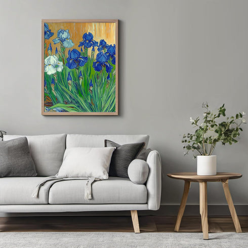 Posterizer 1 pcs-vibrant classics inspired-in oil painting style-vibrant blue flowers 2-Floral & Botanical Art-Vintage Art-Gift for Art Lovers- un...