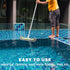 Professional Heavy Duty Swimming Pool Wall & Tile Brush?17.5" Round Ends Pool Brush Head with Sturdy Aluminum Handle for Cleans Walls, Tiles & Flo...