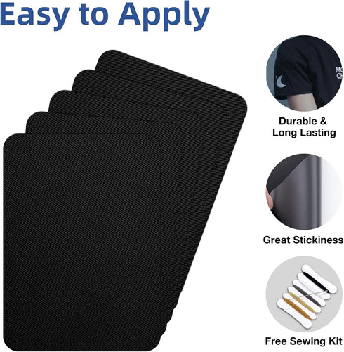 HTVRONT Iron on Patches for Clothing Repair, Fabric Patches Iron on, Classic Black Repair Decorating Kit 20 Pieces Iron on Patch Size 3.7" by 4.9"...