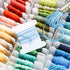 Embroidery Floss Organizer Box with 50 Cardboard Bobbins - 17 Compartments Clear embroidery thread organizer box, Snap-Tight Clear Sewing Organize...