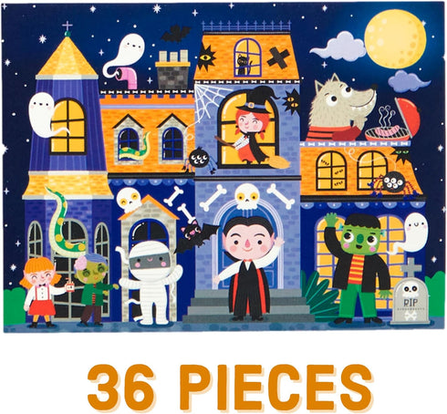 Mudpuppy Spooky House – 36 Piece Jigsaw Puzzle to Go Featuring an Adorable Haunted House with Spooky Friends Perfect for Travel and Boo Baskets...