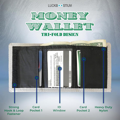 $100 Trifold Wallet - US Dollar Bill Wallet for Men - Money Wallet for Women - Leather Wallet with Card Slot and ID Window - Billfold Wallet for T...
