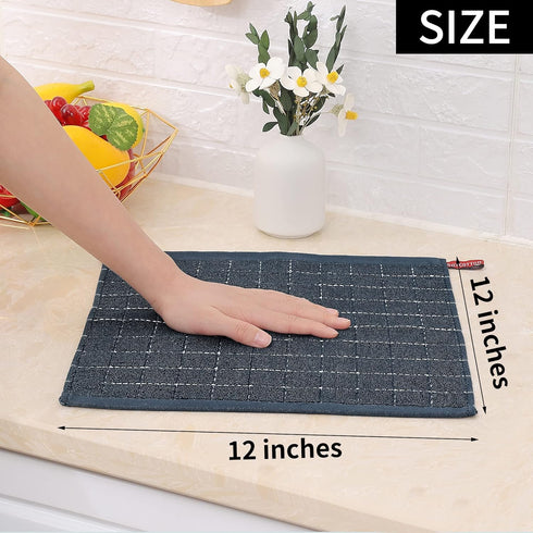 Homaxy 100% Cotton Terry Kitchen Dish Cloths, Ultra Soft and Absorbent Dish Towels for Kitchen, Suitable for Drying and Washing Dishes, 6 Pack, 12...