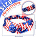 Whaline 15pcs 4th of July Accessories Kit Patriotic American Flag Headband Hair Band Hair Scrunchies Earrings Temporary Tattoos Independence Day G...