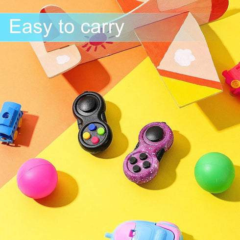 2 Pieces Fidget Pad Sensory Fidgets Controller Pad Handheld Fidget Game Pad Sensory Educational Toy for ADHD ADD OCD Autism Anxiety Stress Relief ...