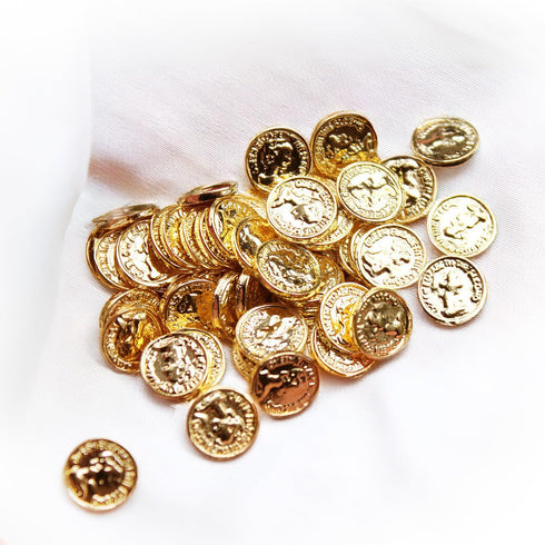 Gold Coins 10Pcs Miniature 1:6 Scale Metal Coin - St Patrick Leprechaun, Pirate Treasure, Dollhouse Coins(gold)...