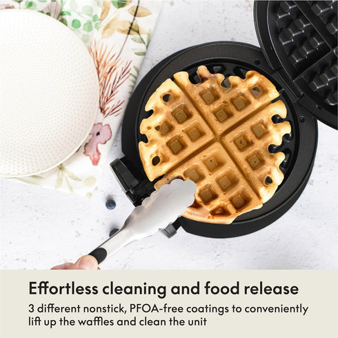 BELLA Classic Rotating Belgian Waffle Maker with Nonstick Plates, Removable Drip Tray, Adjustable Browning Control and Cool Touch Handles, Black...