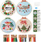 4 Sets Christmas Embroidery Starter Kit with Pattern for Beginners,Merry Christmas Embroidery Kit Ornaments, DIY Cross Stitch Set with 4 Plastic E...