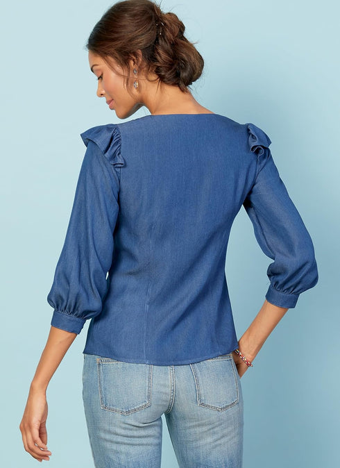 McCall Pattern Women's Gathered Cuff Blouse, Sizes 6-14 Sewing Pattern...