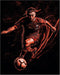 Posterizer 1 pcs-abstract Football-soccer player dribbling with vibrant speed lines -1-Sports & Hobby Art Gifts for sports fans Decor for Home & O...