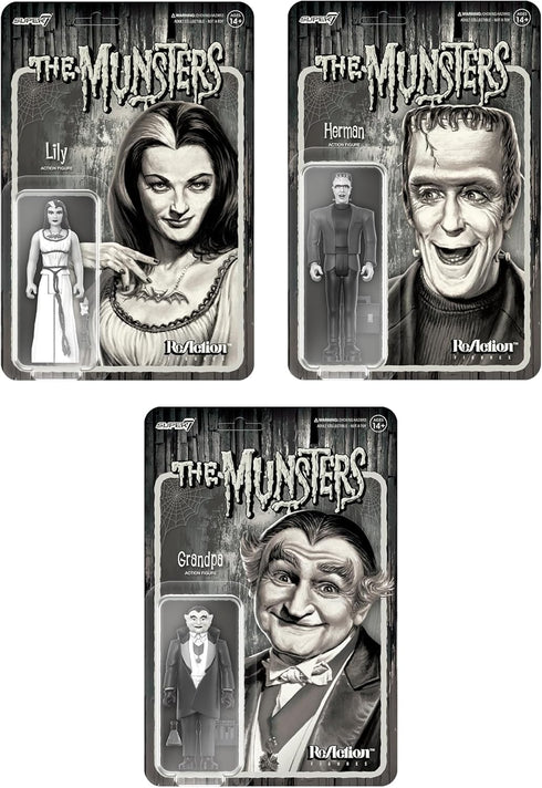 Super7 The Munsters Lily Munster (Grayscale) - 3.75" The Munsters Action Figure with Accessory Classic TV Collectibles and Retro Toys...